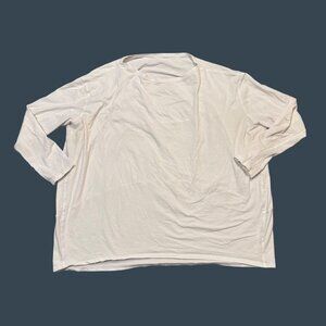 Lululemon White Long-Sleeve Lightweight Top Womens Relaxed Fit Stretchy Soft Fab